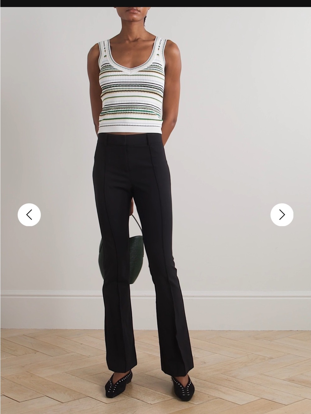 Veronica Beard Hibiscus pleated stretch-crepe flared pants - Picture 3 of 8